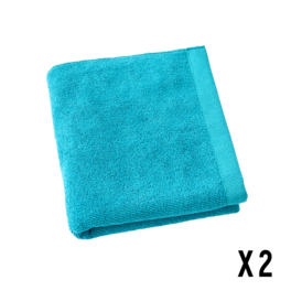 SERVIETTE MAINS EPONGE LAGON / LOT DE 2